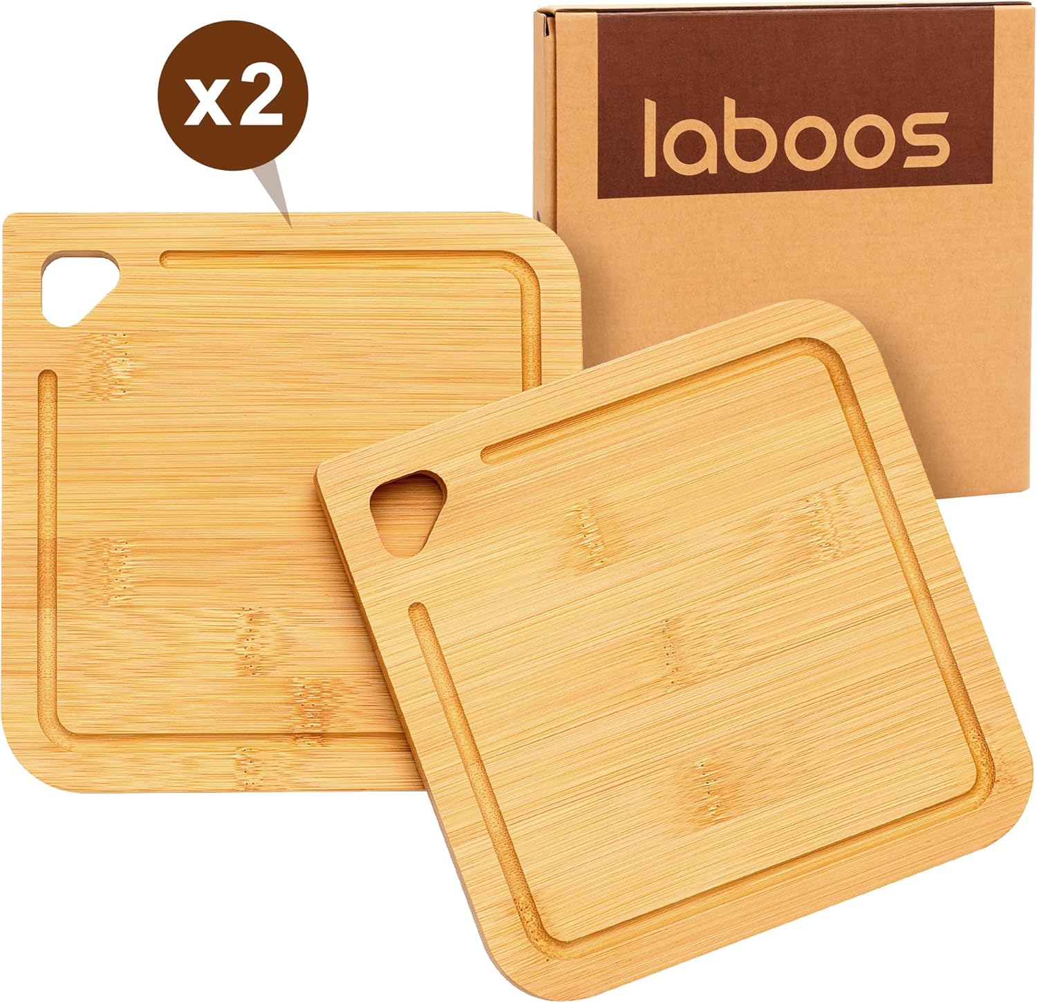 2-Pack Small Bamboo Cutting Boards with Juice Groove | 7x7 Inch Mini Chopping Boards for Fruit, Cheese, Baby Food, Dorm & Travel | Lightweight & Compact Square Wood Board Set - Image 8