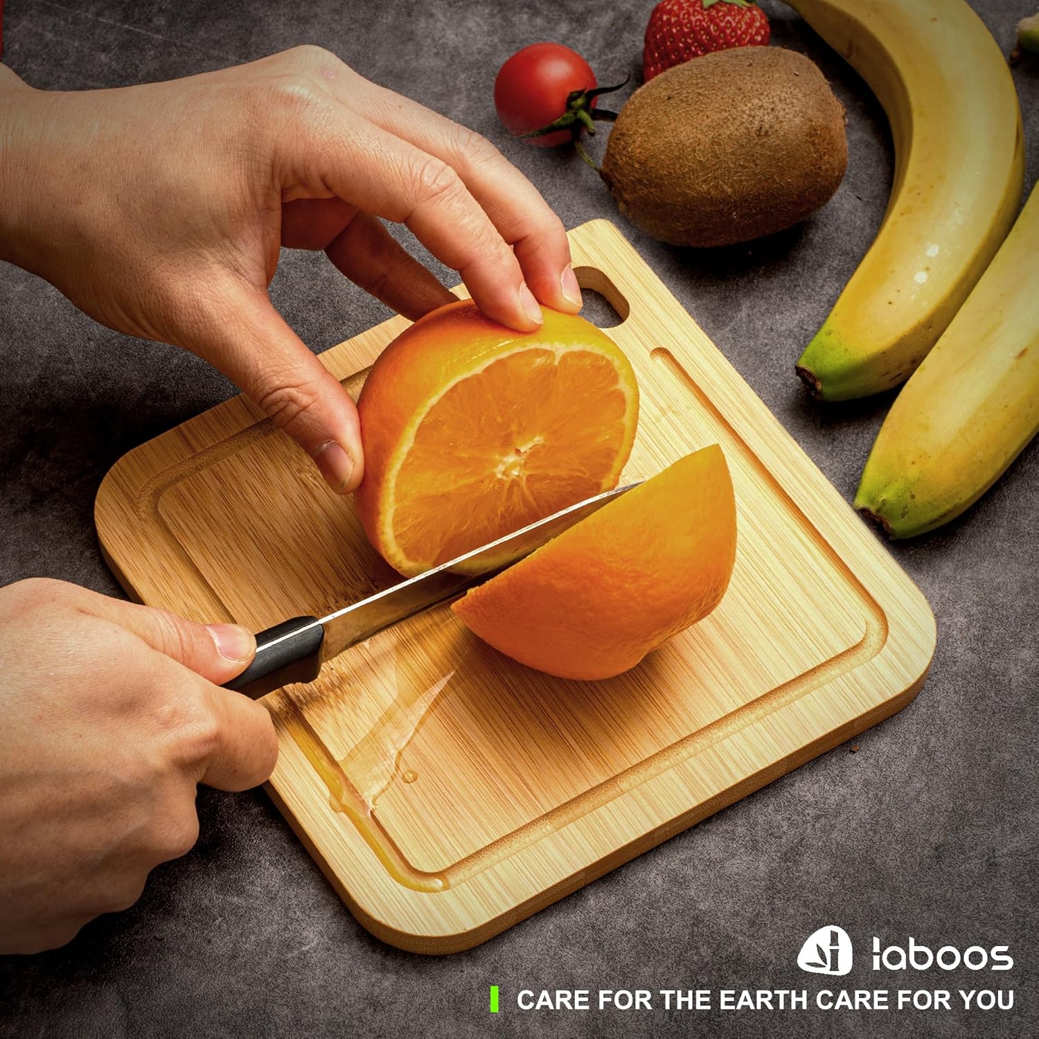2-Pack Small Bamboo Cutting Boards with Juice Groove | 7x7 Inch Mini Chopping Boards for Fruit, Cheese, Baby Food, Dorm & Travel | Lightweight & Compact Square Wood Board Set - Image 2