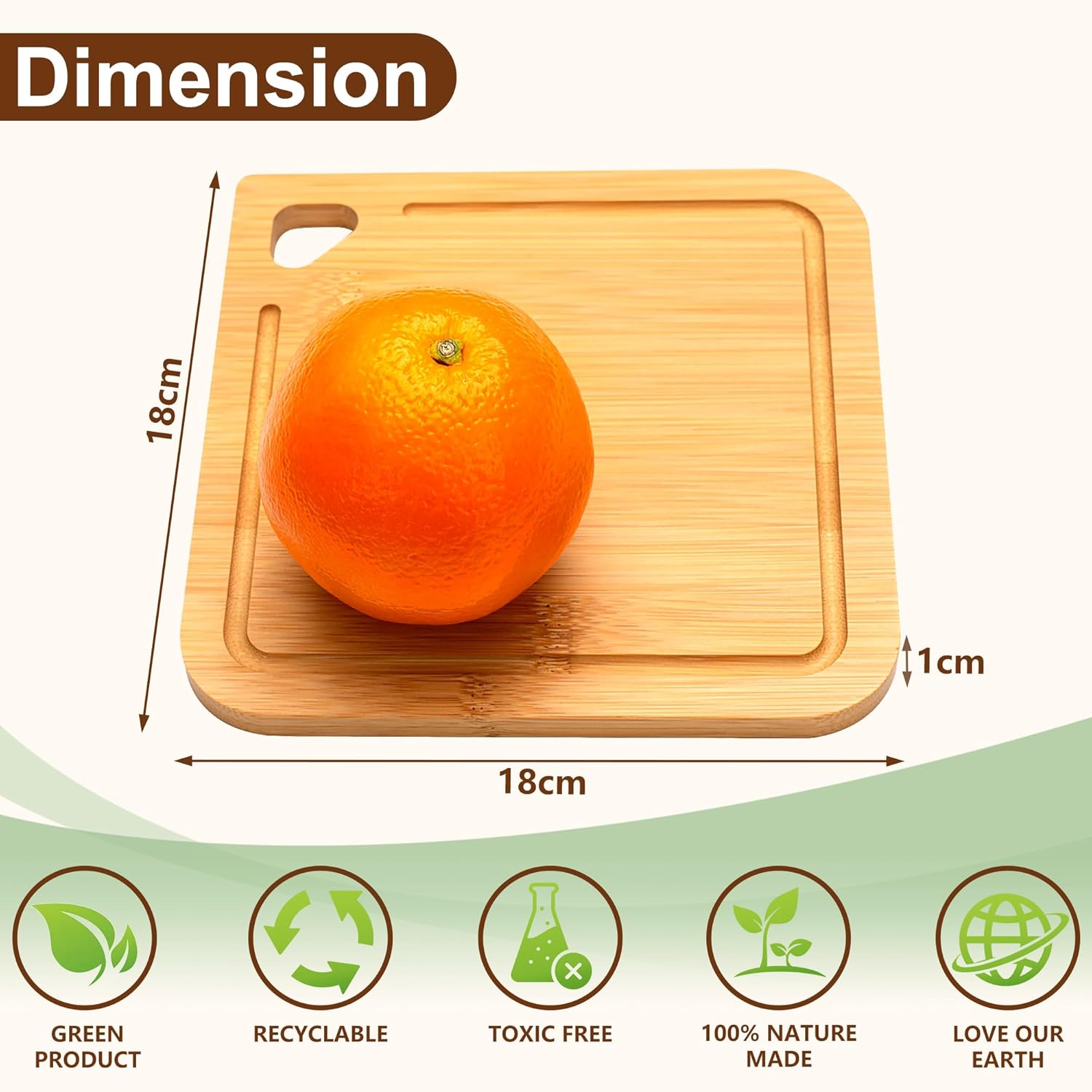 2-Pack Small Bamboo Cutting Boards with Juice Groove | 7x7 Inch Mini Chopping Boards for Fruit, Cheese, Baby Food, Dorm & Travel | Lightweight & Compact Square Wood Board Set - Image 3