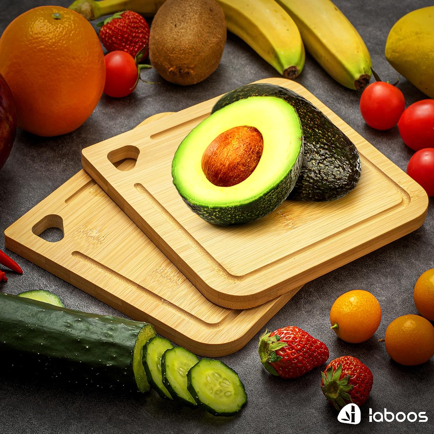 2-Pack Small Bamboo Cutting Boards with Juice Groove | 7x7 Inch Mini Chopping Boards for Fruit, Cheese, Baby Food, Dorm & Travel | Lightweight & Compact Square Wood Board Set - Image 7