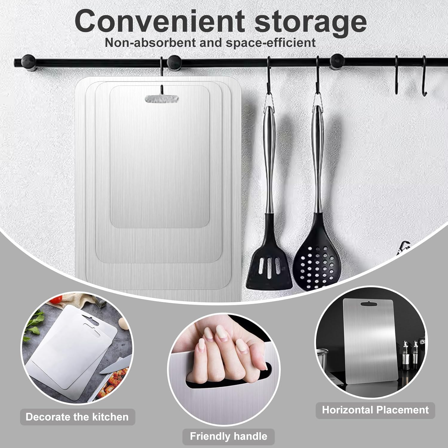 304 Stainless Steel Cutting board, Double Sided Metal Cutting Boards for Kitchen Meat Vegetables & Fruits Chopping Board Dishwasher Safe Easy to Clean(Mini S-9.45 * 5.91in) - Image 8