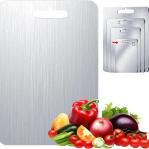 304 Stainless Steel Cutting board, Double Sided Metal Cutting Boards for Kitchen Meat Vegetables & Fruits Chopping Board Dishwasher Safe Easy to Clean(Mini S-9.45 * 5.91in)