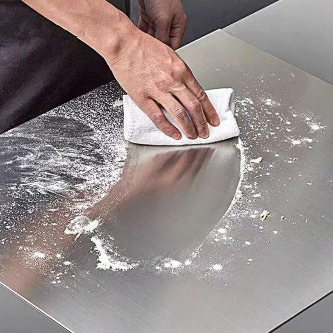 304 Stainless Steel Cutting Board for Kitchen – Large (40x30cm/15.7x11.8in) Non-Slip, Dishwasher Safe – Ideal for Meat, Vegetables, Fruits, Bread & Baking – Commercial & Home Use - Image 8