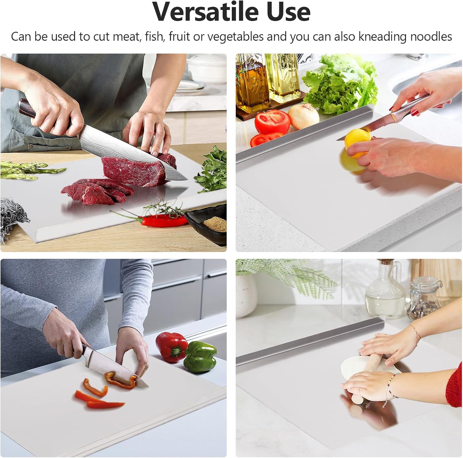 304 Stainless Steel Cutting Board for Kitchen – Large (40x30cm/15.7x11.8in) Non-Slip, Dishwasher Safe – Ideal for Meat, Vegetables, Fruits, Bread & Baking – Commercial & Home Use - Image 7