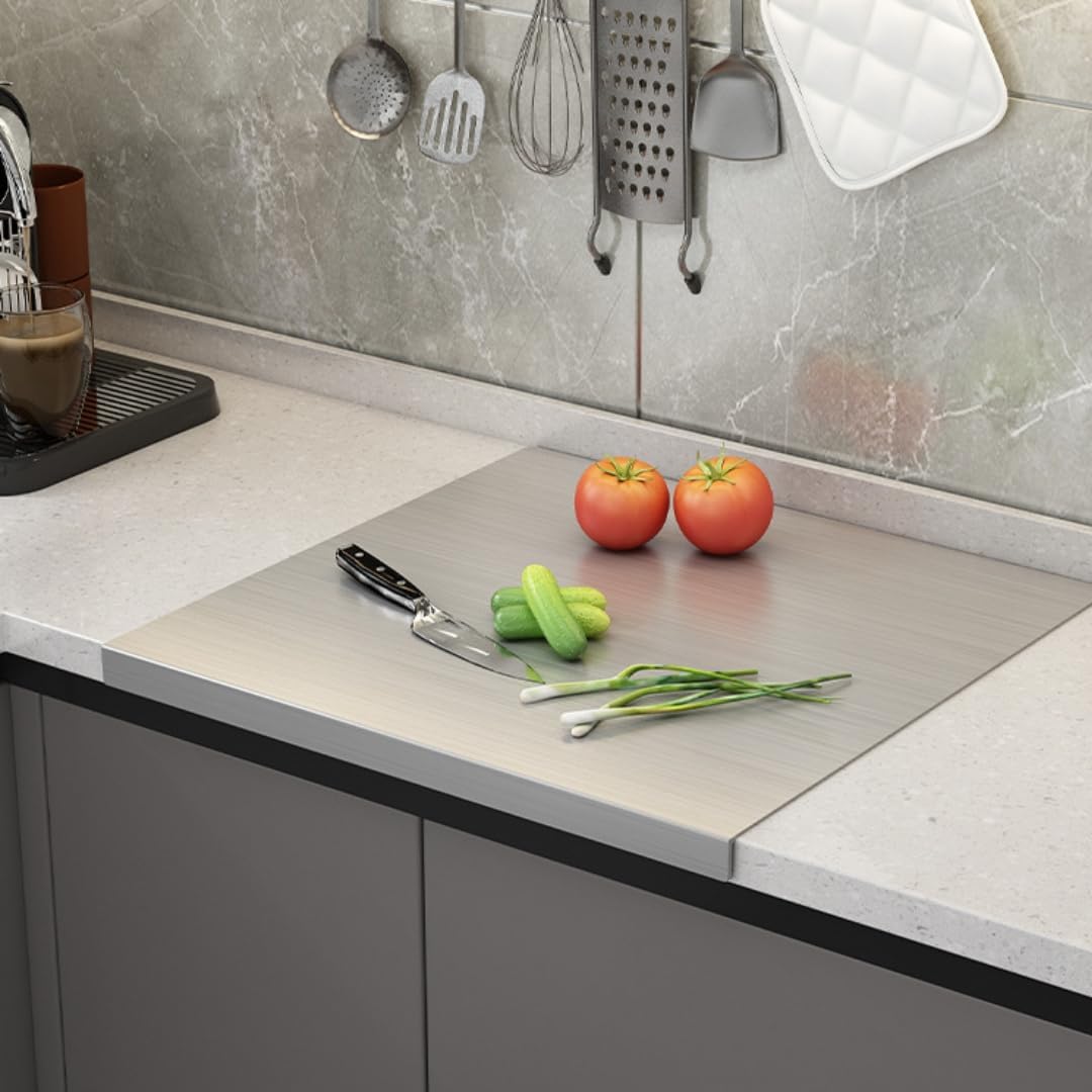 304 Stainless Steel Cutting Board for Kitchen – Large (40x30cm/15.7x11.8in) Non-Slip, Dishwasher Safe – Ideal for Meat, Vegetables, Fruits, Bread & Baking – Commercial & Home Use - Image 2