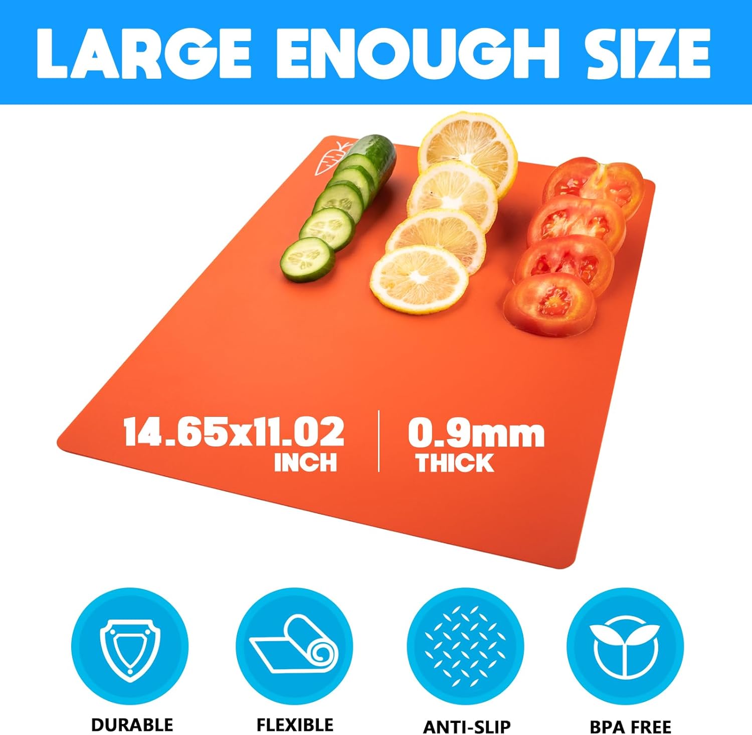 5 Pieces Flexible Cutting Boards, BPA Free Plastic Cutting Boards for Kitchen, Non Slip Cutting Mat for Meat and Vegetables, Thanksgiving - Image 3