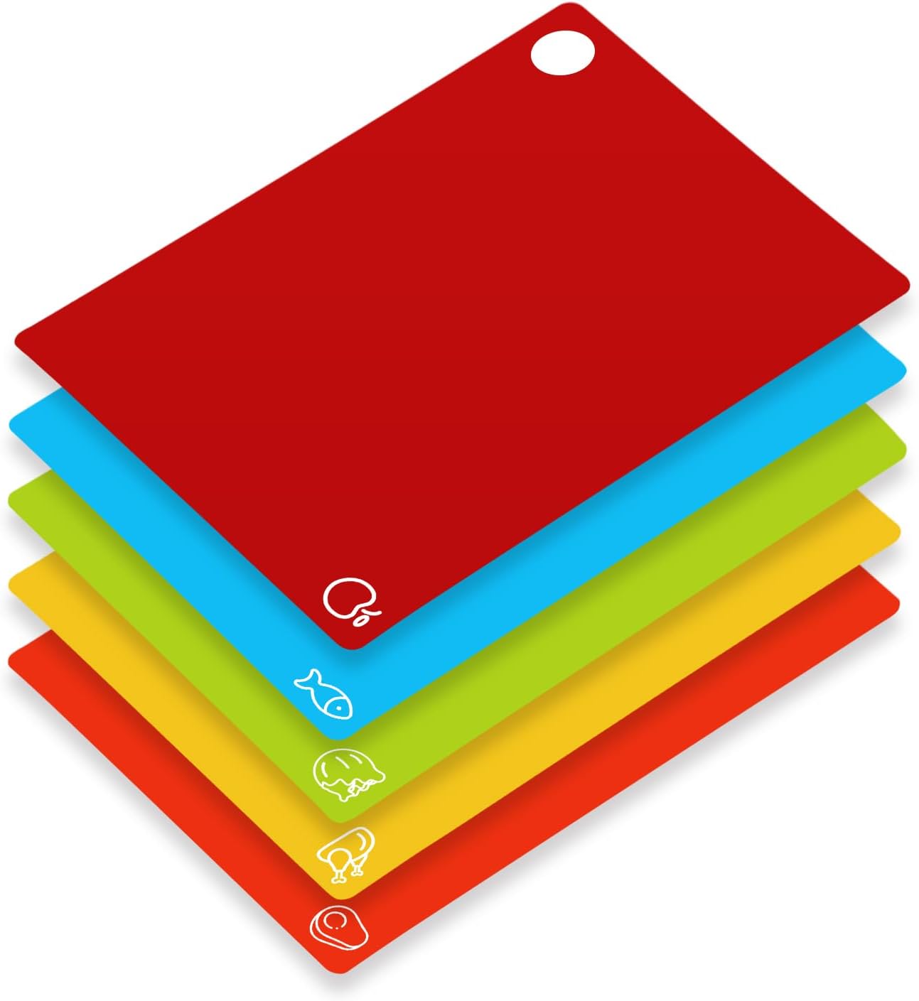 5 Pieces Flexible Cutting Boards, BPA Free Plastic Cutting Boards for Kitchen, Non Slip Cutting Mat for Meat and Vegetables, Thanksgiving - Image 9