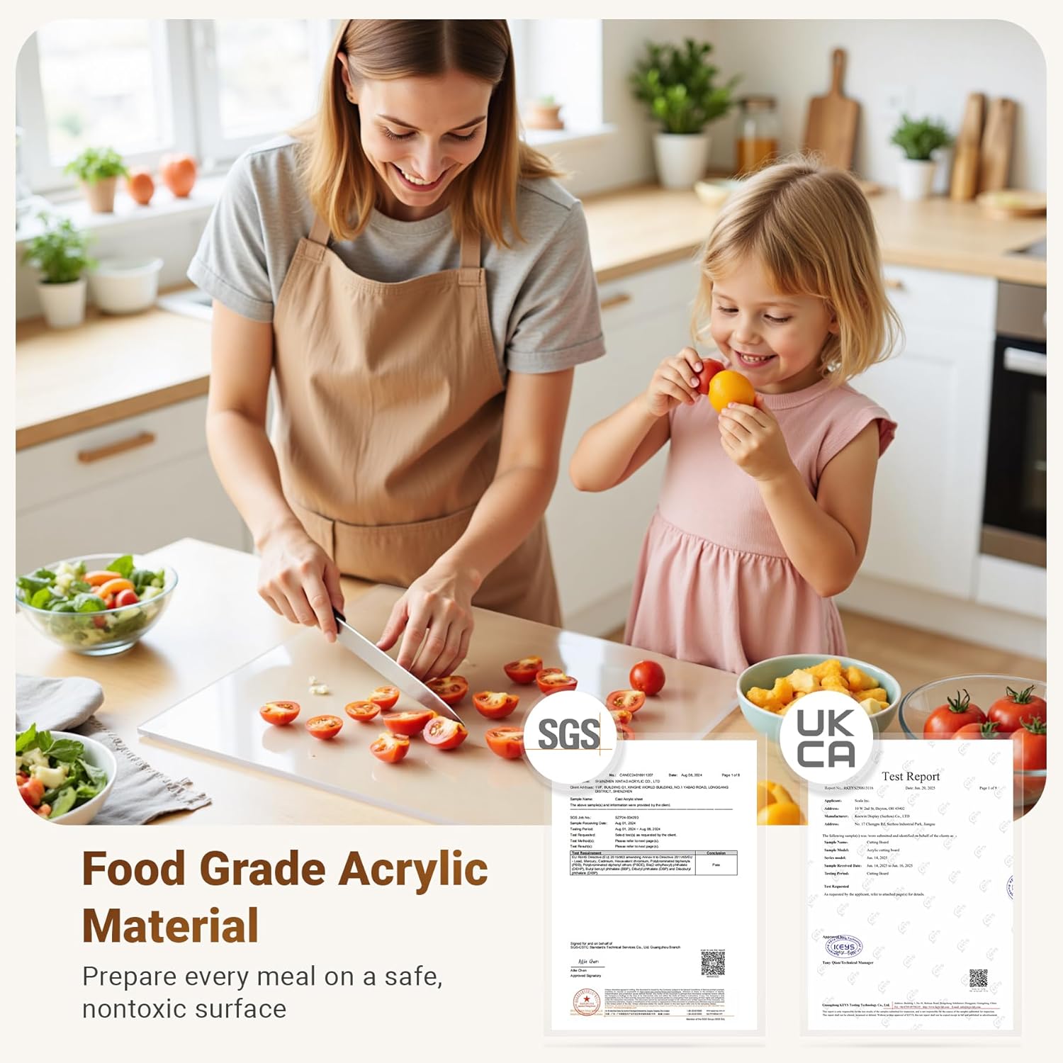 Acrylic Cutting Board with Counter Lip, 17.5x13.5 Inch Clear Cutting Boards for Kitchen Counter, Large Cutting Board Non Slip for Countertop Protector, Apartment Essentials Kitchen Decor Gifts - Image 5