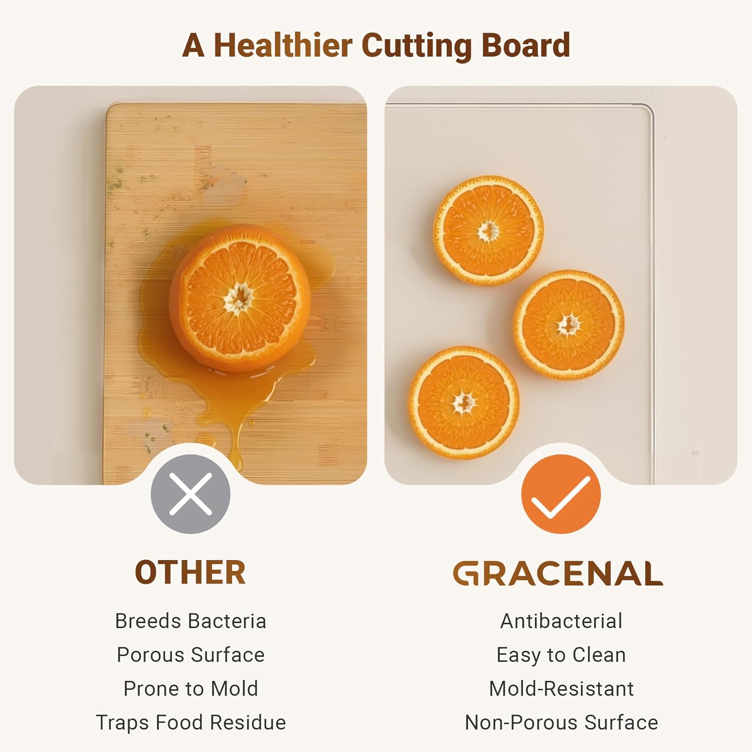 Acrylic Cutting Board with Counter Lip, 17.5x13.5 Inch Clear Cutting Boards for Kitchen Counter, Large Cutting Board Non Slip for Countertop Protector, Apartment Essentials Kitchen Decor Gifts - Image 4