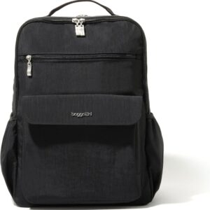Baggallini Everyday Laptop Backpack - 11x15.5 Lightweight Water-Repellent Nylon Travel Bag w\/Padded Laptop Sleeve & RFID