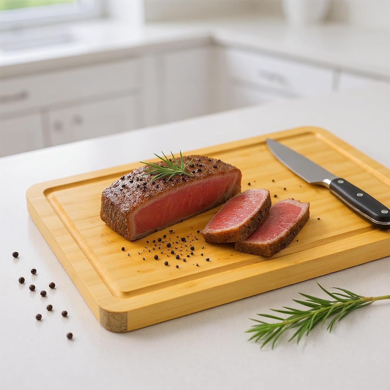 Bamboo Cutting Boards For Kitchen, Chopping Boards Set with Juice Groove, Charcuterie & Chopping Board, Wood Cutting Board Set, Kitchen Gadgets (3PCS) - Image 2