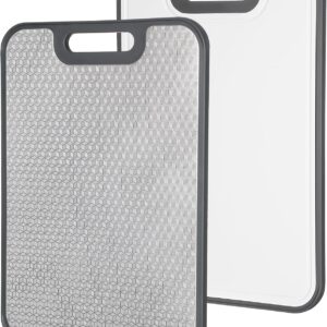 Cutting Board, Cutting Boards for Kitchen Double Sided Food Grade, Stainless Steel/Wheat Straw PP, Stainless Steel Cutting Board non toxic Chopping Dishwasher Safe Easy to Clean 15.75 * 11 Inch