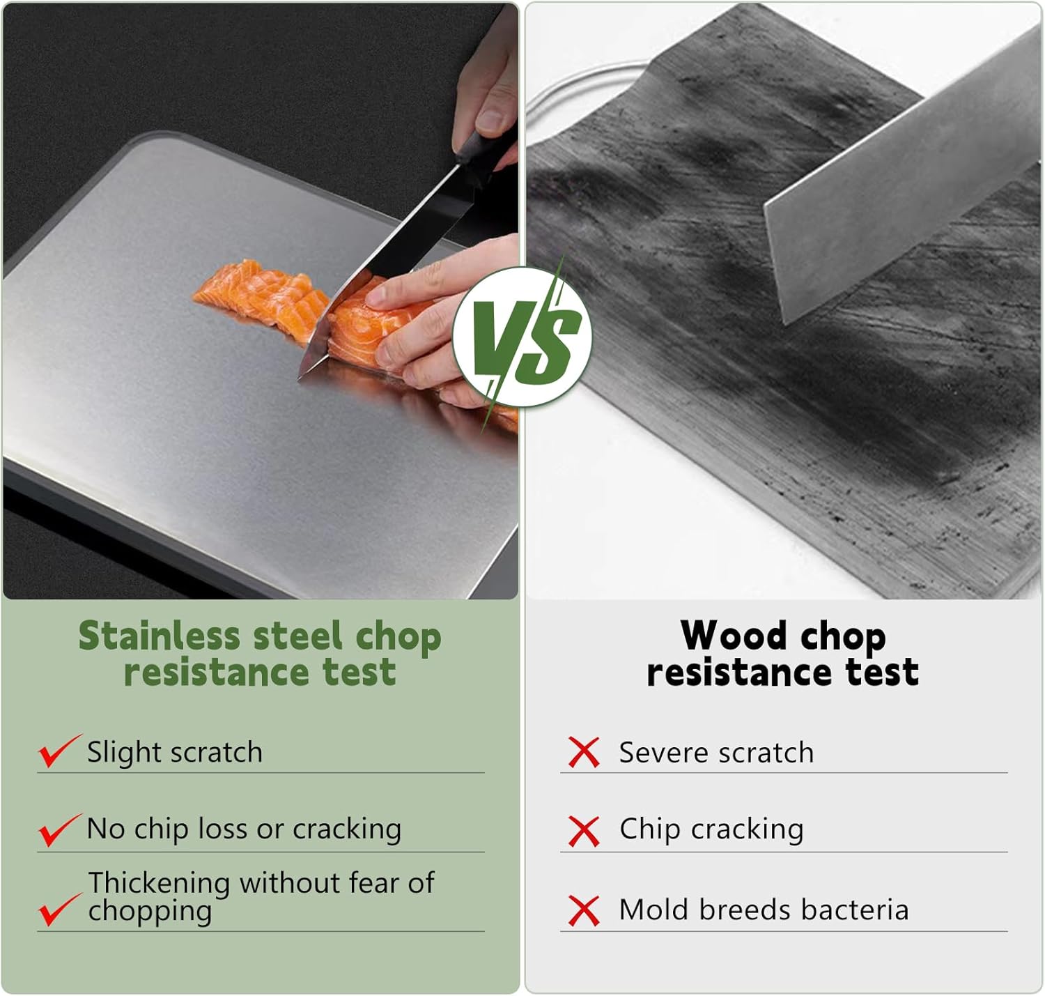 Cutting Board Double Sided,Large Stainless Steel Cutting Boards,Wheat Straw Cutting Boards for Kitchen,for Meat, Veggies, Fruits, with Easy Grip Handle,Dishwasher Safe (1, Large) - Image 3