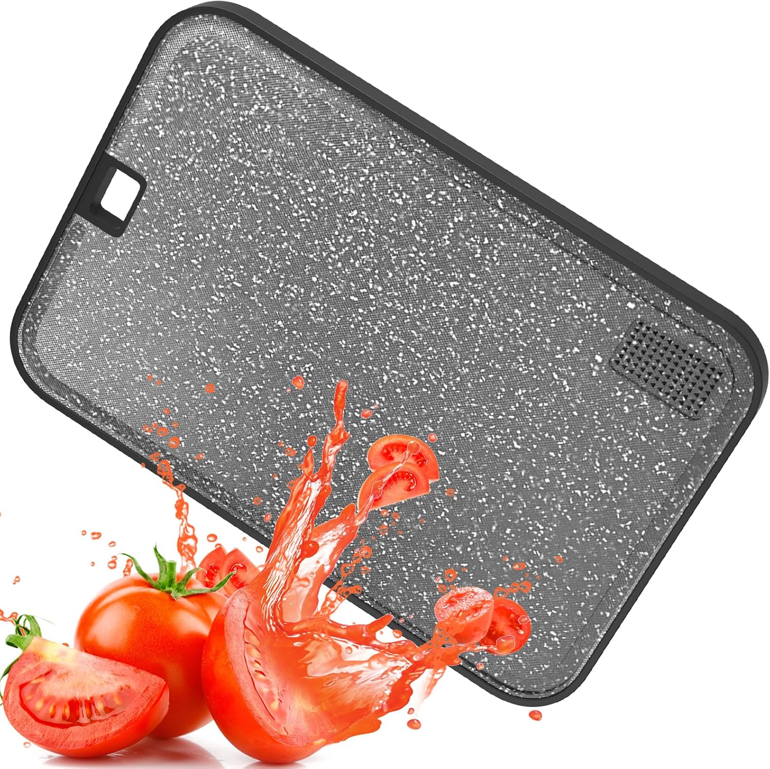 Cutting Boards for Kitchen Dishwasher Safe, Meat Cutting Boards Plastic, BPA-Free with Juice Grooves, Non-Slip & Reversible, Thick Heavy Duty (1 Board, No Sharpener)