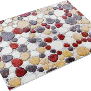 DHARANA Tempered Glass Cutting Board, Glass Cutting Board for Kitchen Counter, 12x16" Marble Pattern Glass,Scratch Resistant,Heat Resistant, with Non-Slip Feet,Colorful