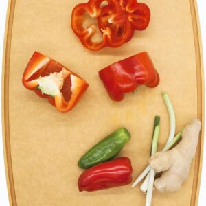 Elihome Essential Series Cutting Board for Kitchen- Natural Wood Fiber Composite, Dishwasher Safe, Eco-Friendly, Juice Grooves, Non-slip Feet, Non-Porous, Reversible, BPA Free, Large- 14" x 10")