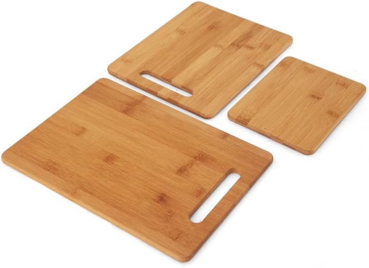 Farberware 3-Piece Wood Cutting Board Set, Reversible Chopping Boards for Meal Prep and Serving, Charcuterie Boards, Wooden Cutting Boards with Built-in Handles, Set of 3 Assorted Sizes, Bamboo - Image 8