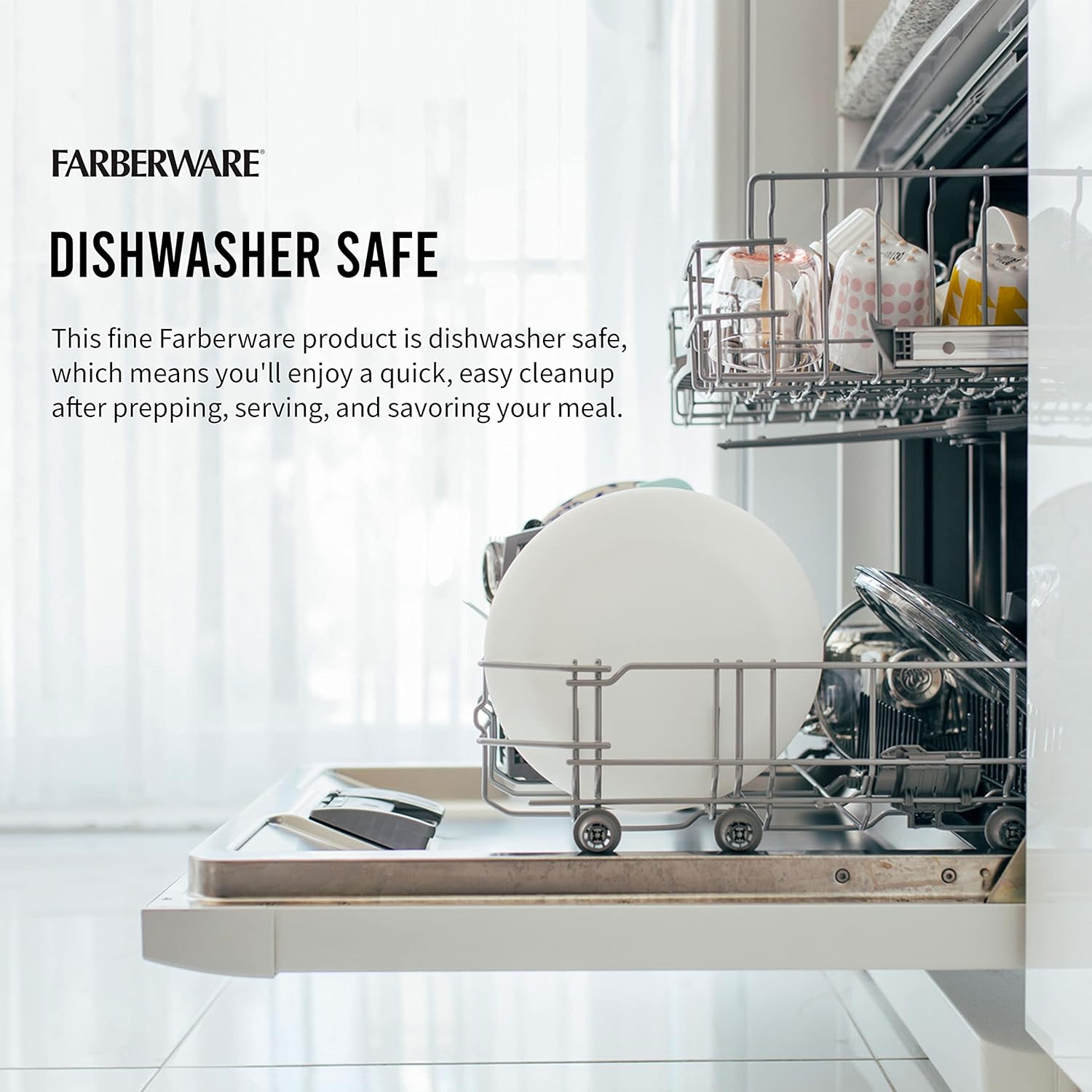 Farberware Large Cutting Board, Dishwasher- Safe Plastic Chopping Board for Kitchen with Easy Grip Handle, 11-inch by 14-inch, White - Image 6