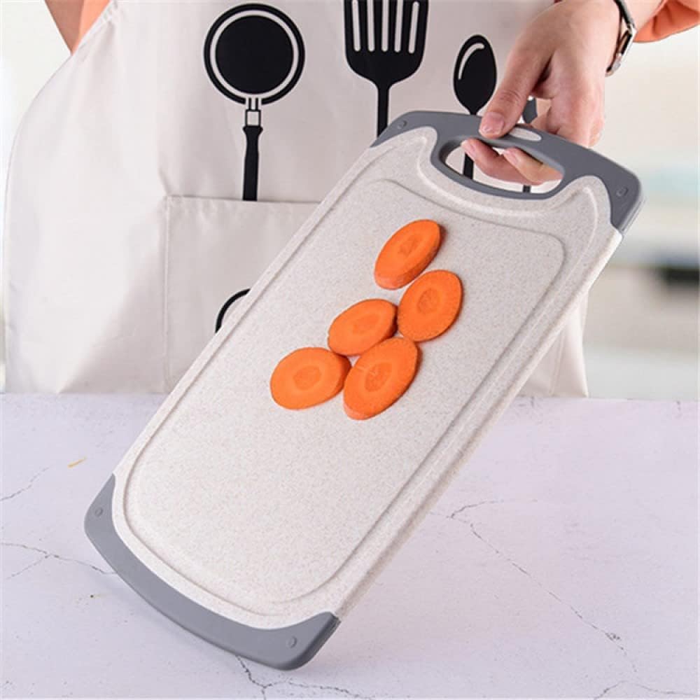 FLYINGSEA Cutting Boards For Kitchen, Anti-Skid Eco-Wheat Straw Cutting Board Set (3 Pcs), Dishwasher Safe (light brown) - Image 2