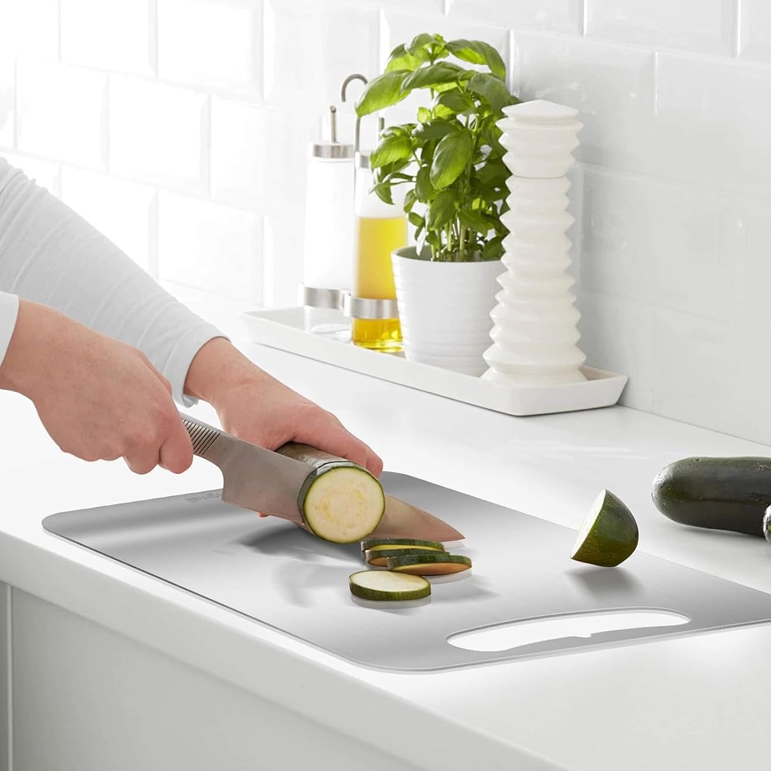 Generic Titanium Cutting Board Set of 3, Titanium Cutting Boards for Kitchen, Double Sided & Food-Grade Titanium Cutting Mat Set for Meat Fruit & Vegetable - Image 2