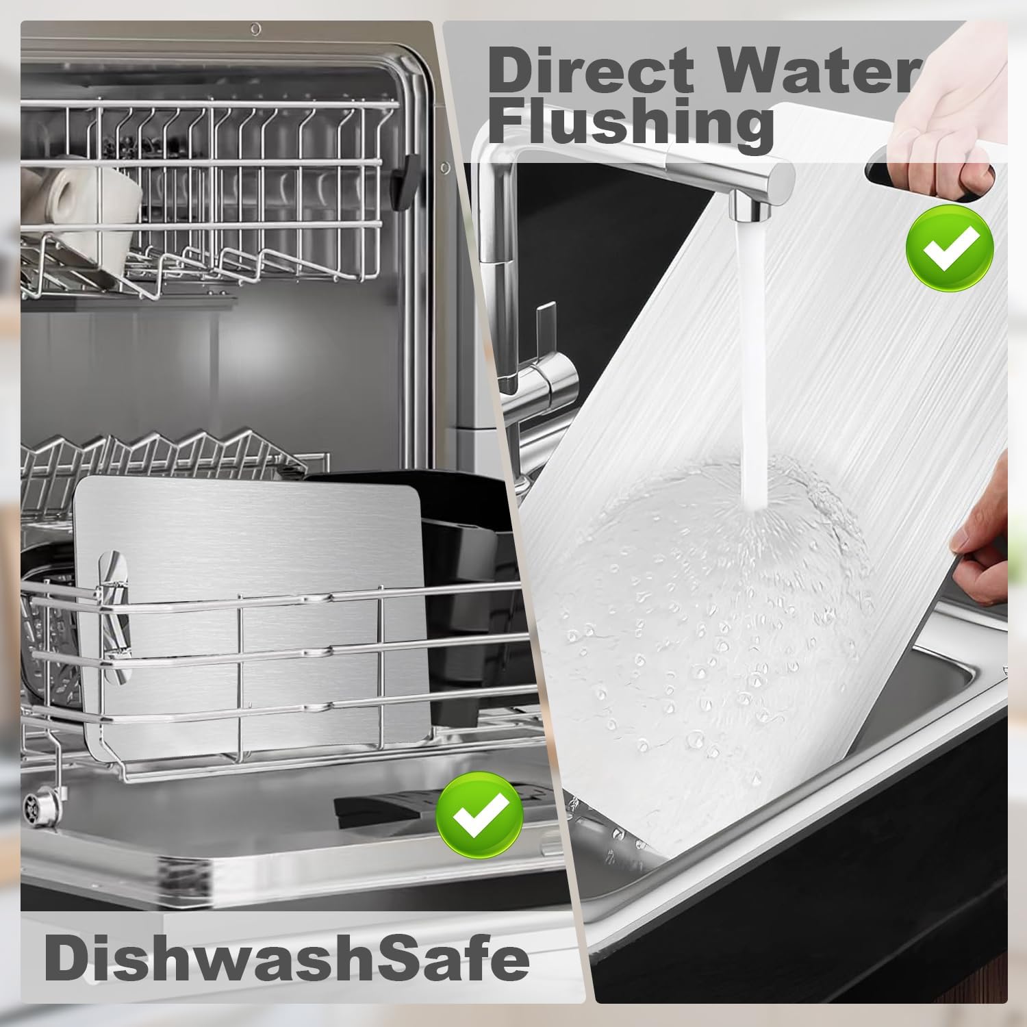 Generic Titanium Cutting Board Set of 3, Titanium Cutting Boards for Kitchen, Double Sided & Food-Grade Titanium Cutting Mat Set for Meat Fruit & Vegetable - Image 5