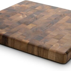 Ironwood Gourmet 28218 Square Charleston End Grain Chef's Board , Acacia Wood 14" Square