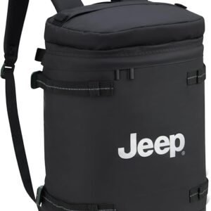 Jeep JS013C Cylindrical Travel Backpack, Black, 17" Laptop