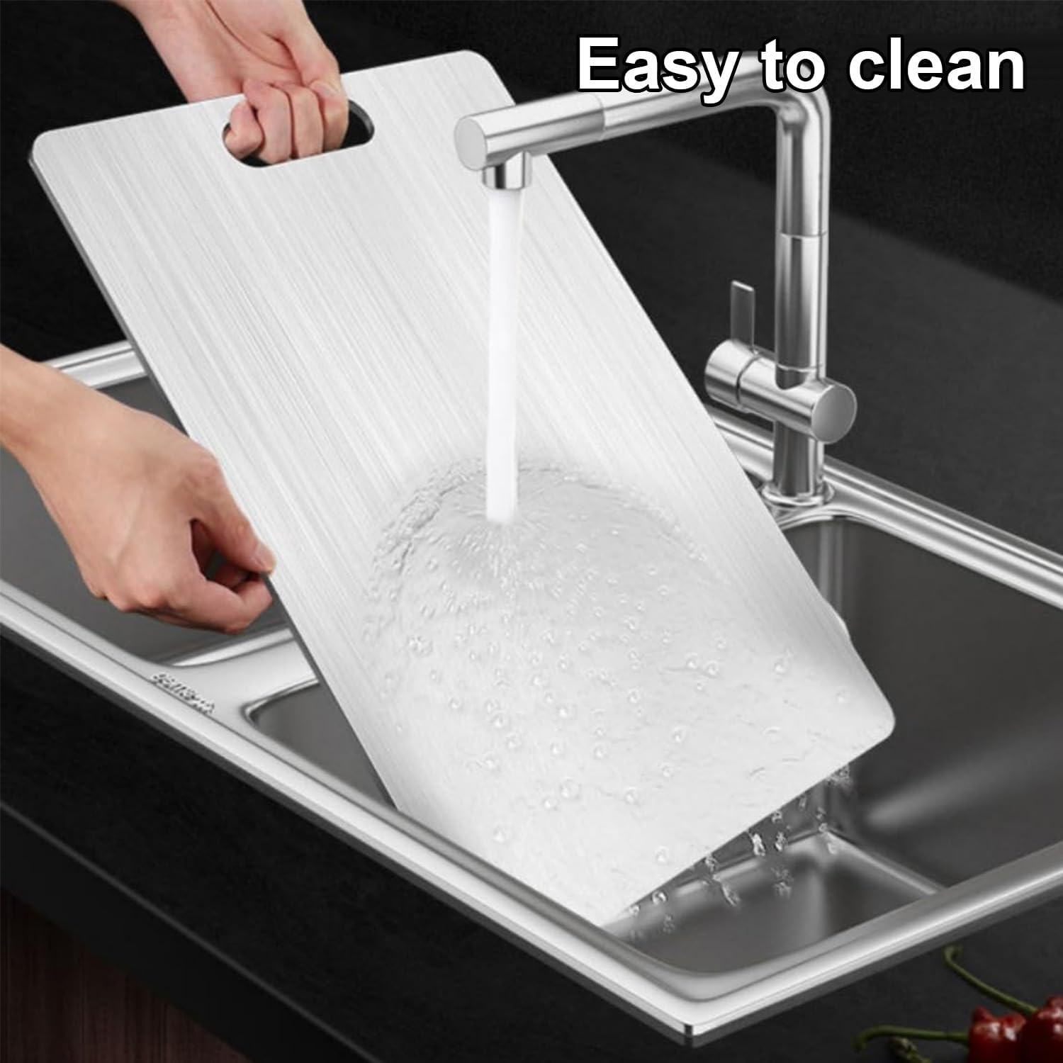 Katuchef Titanium Cutting Board,Katuchef Titanium Cutting Boards for Kitchen,Double-Sided Cutting Board for Vegetables And Meat, Easy To Clean and Store(L) - Image 4