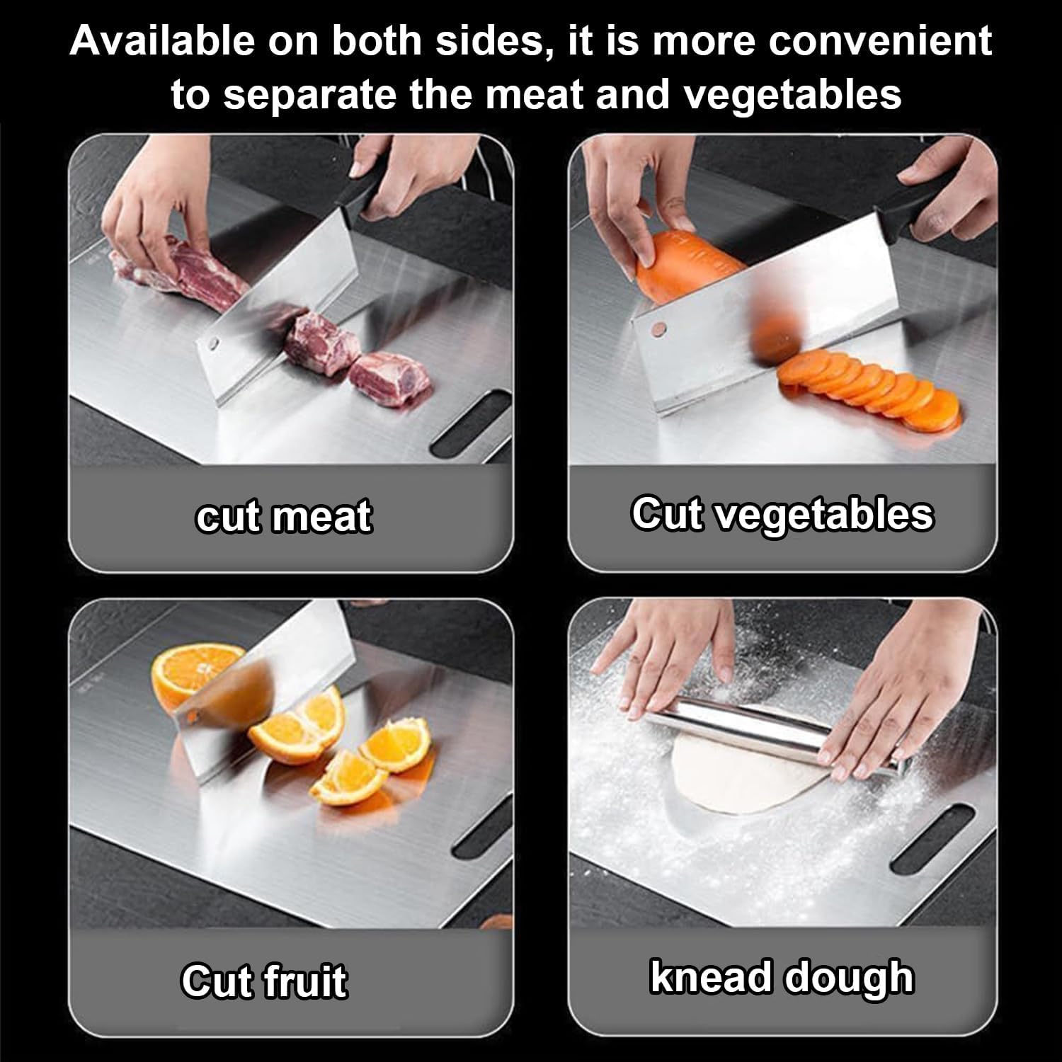 Katuchef Titanium Cutting Board,Katuchef Titanium Cutting Boards for Kitchen,Double-Sided Cutting Board for Vegetables And Meat, Easy To Clean and Store(L) - Image 5