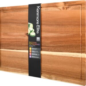 Kenmore Kenosha Heavy Duty Acacia Wood Extra Large Cutting Board W/Juice Grove, 24x16-inch