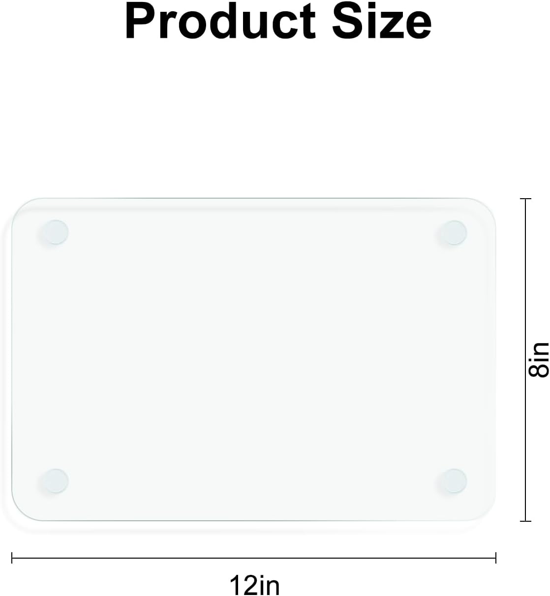 KimiDitt Tempered Glass Cutting Board, 12x8" Cutting Board for Kitchen Counter,Small Size Clear Glass,with Non-Slip Feet, Scratch Resistant,Heat Resistant - Image 3
