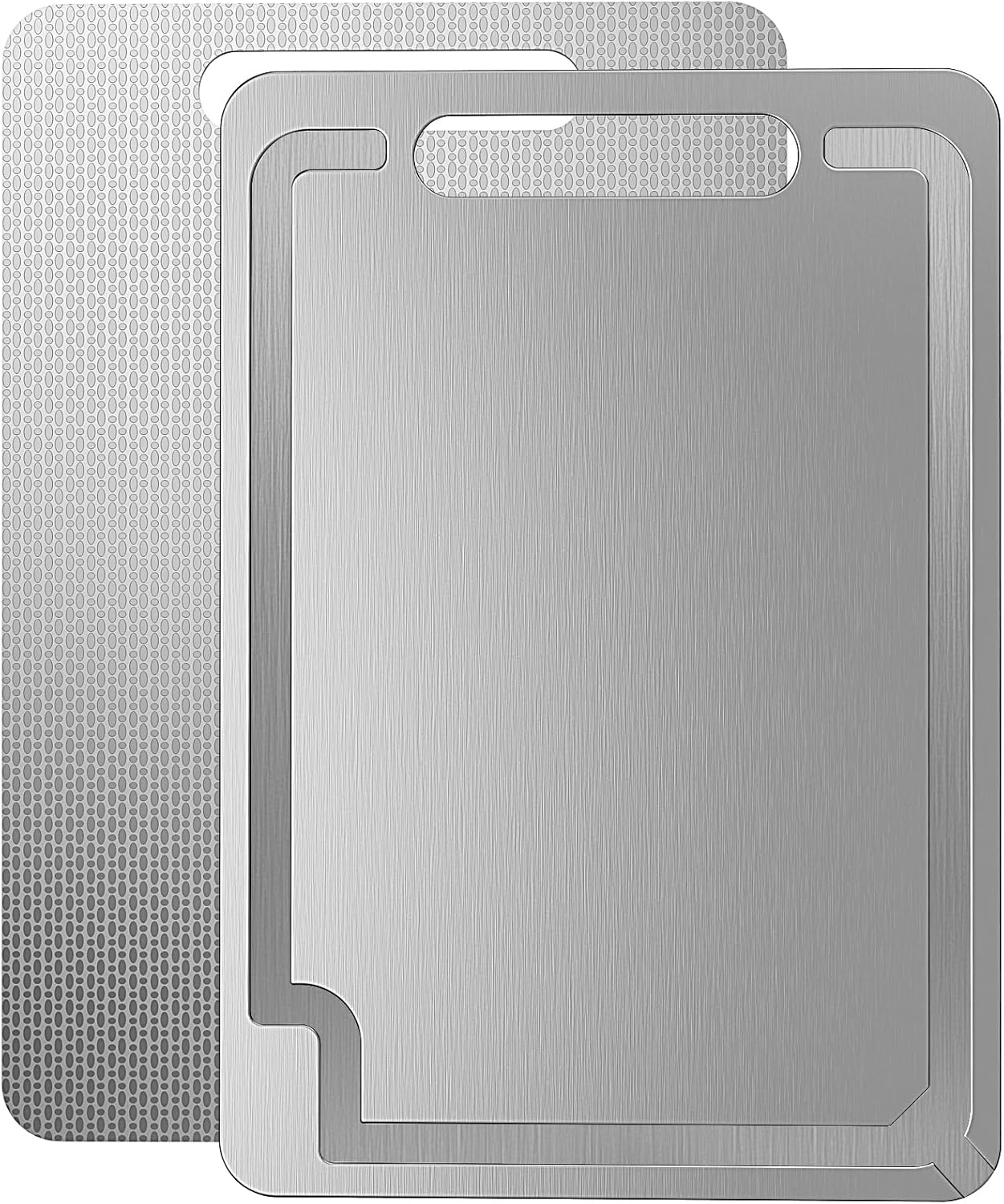 Laokiiy Titanium Cutting Board -100% Pure Titanium Cutting Boards For Kitche,Easy to clean, Double-sided food-grade Cutting Board camping For Meats, Fruits And Vegetables 12 * 8IN