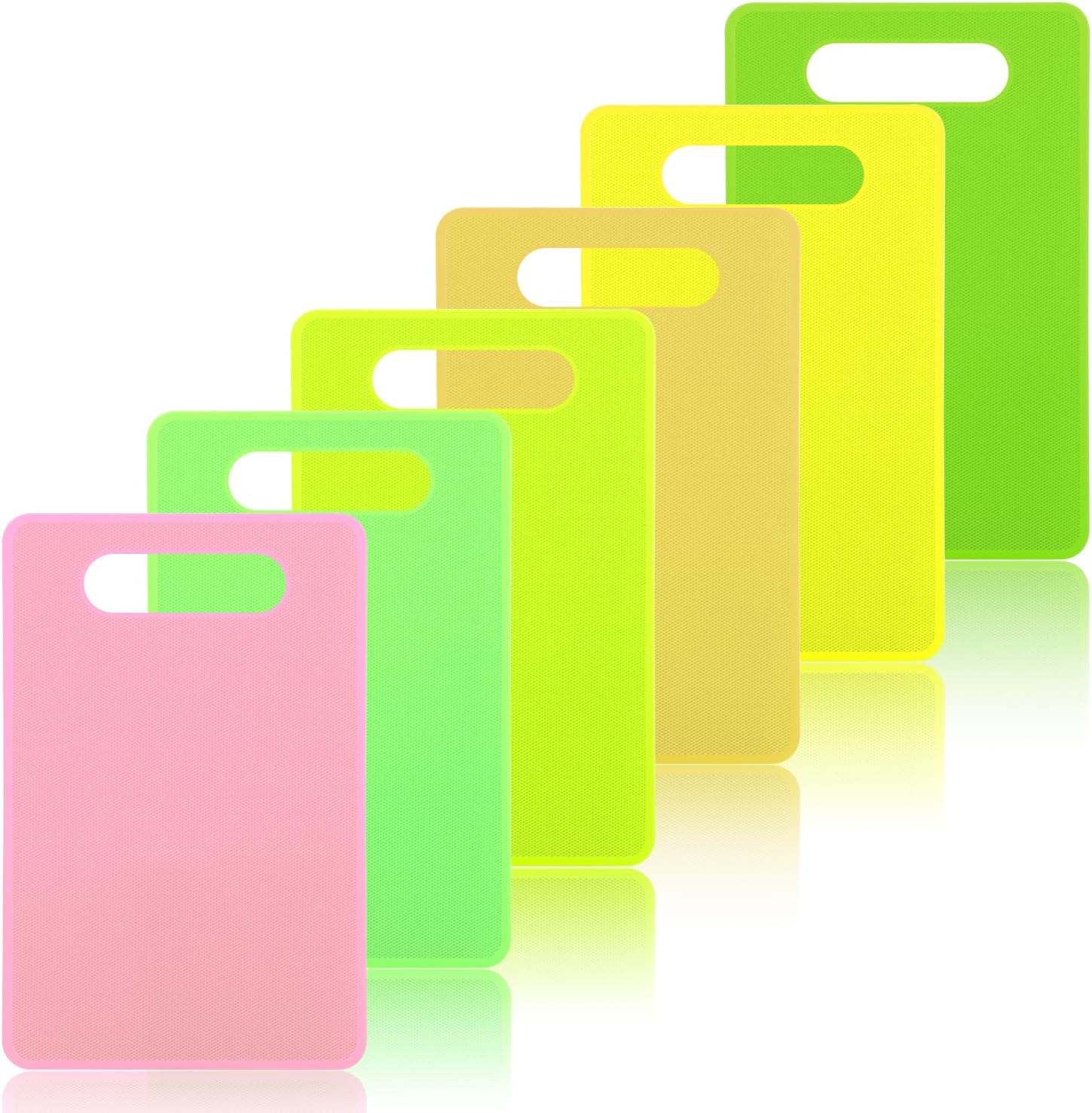 Luckyiren Plastic Cutting Board Set, 3 Pack Small Chopping Boards for Kitchen, BPA-Free, Dishwasher Safe, Color Coded Boards Pads for Meat Vegetable Fruit, Easy Grip Handle, Non-Slip, Space Saving - Image 8