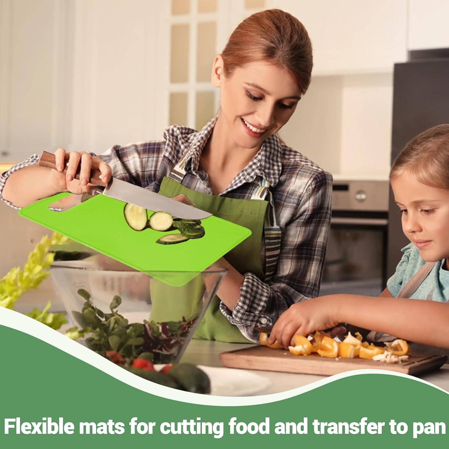 Luckyiren Plastic Cutting Board Set, 3 Pack Small Chopping Boards for Kitchen, BPA-Free, Dishwasher Safe, Color Coded Boards Pads for Meat Vegetable Fruit, Easy Grip Handle, Non-Slip, Space Saving - Image 2