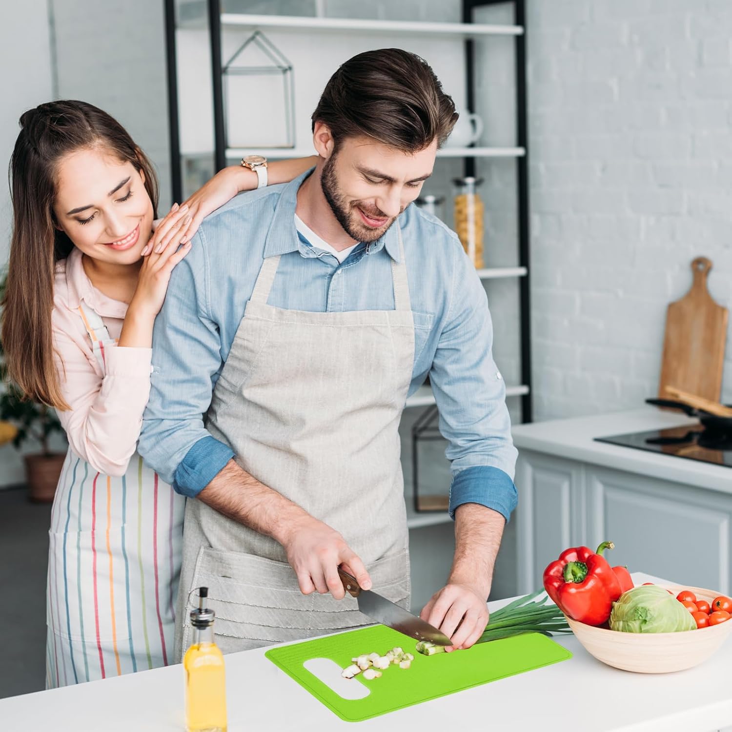 Luckyiren Plastic Cutting Board Set, 3 Pack Small Chopping Boards for Kitchen, BPA-Free, Dishwasher Safe, Color Coded Boards Pads for Meat Vegetable Fruit, Easy Grip Handle, Non-Slip, Space Saving - Image 7