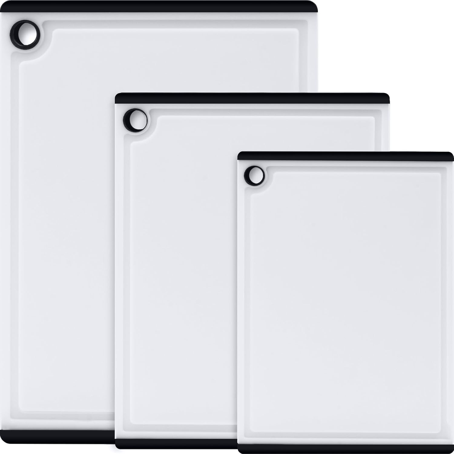 Plastic Cutting Boards for Kitchen, 3-Piece Large Cutting Board Set Dishwasher Safe Chopping Boards with Non-slip Feet and Juice Grooves, Kikcoin - Image 14