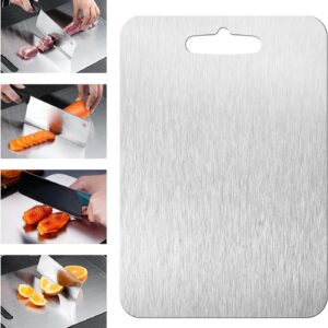 SHIRIA Cutting Board, Pure Titanium Cutting Boards For Kitchen, Double-Sided Titanium Cutting Board for Cutting Vegetables And Meat (12 * 8 in)