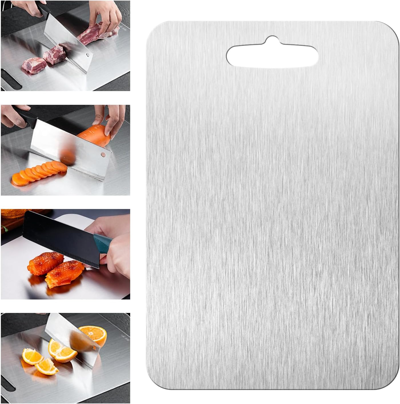 SHIRIA Cutting Board, Pure Titanium Cutting Boards For Kitchen, Double-Sided Titanium Cutting Board for Cutting Vegetables And Meat (12 * 8 in)