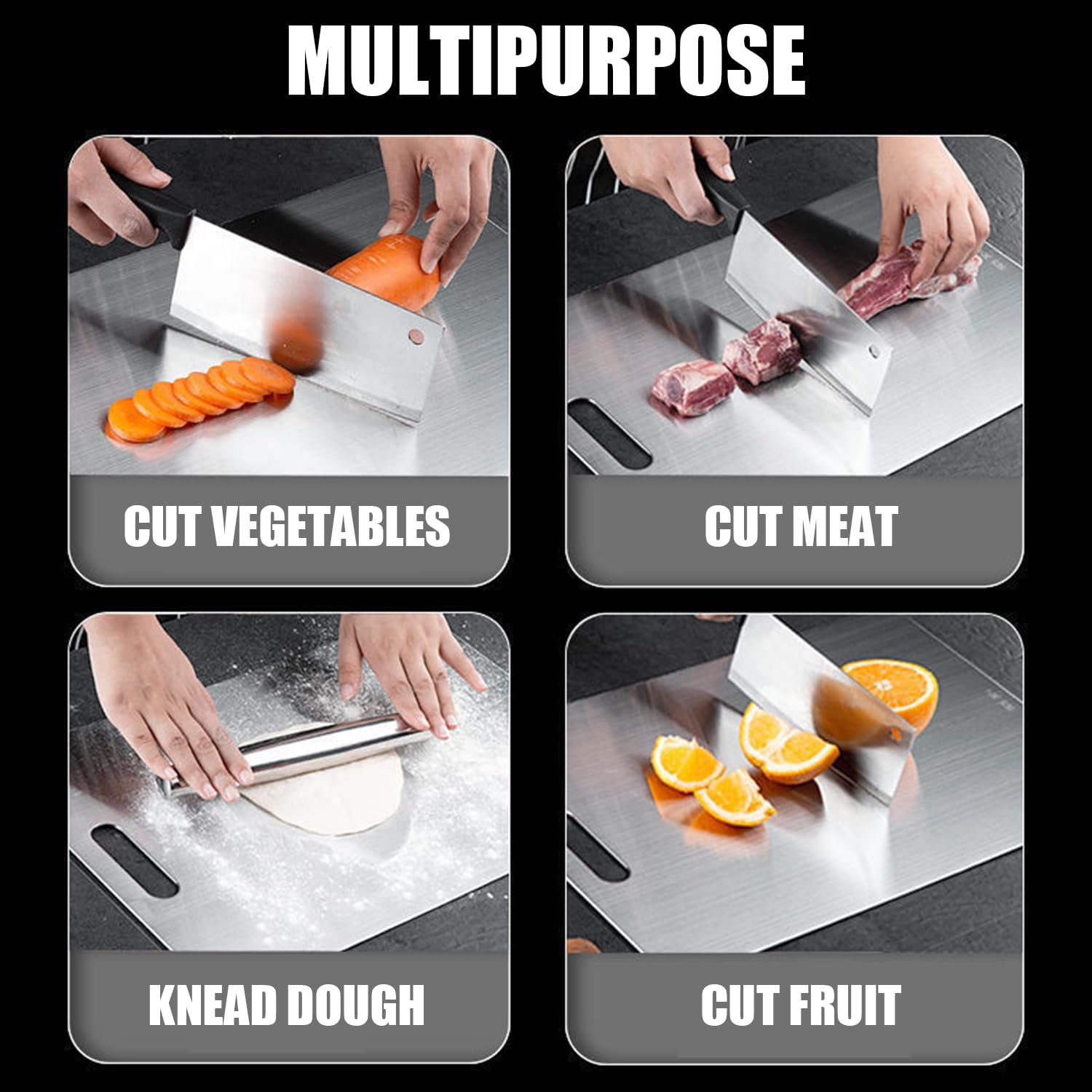 SHIRIA Cutting Board, Pure Titanium Cutting Boards For Kitchen, Double-Sided Titanium Cutting Board for Cutting Vegetables And Meat (12 * 8 in) - Image 6