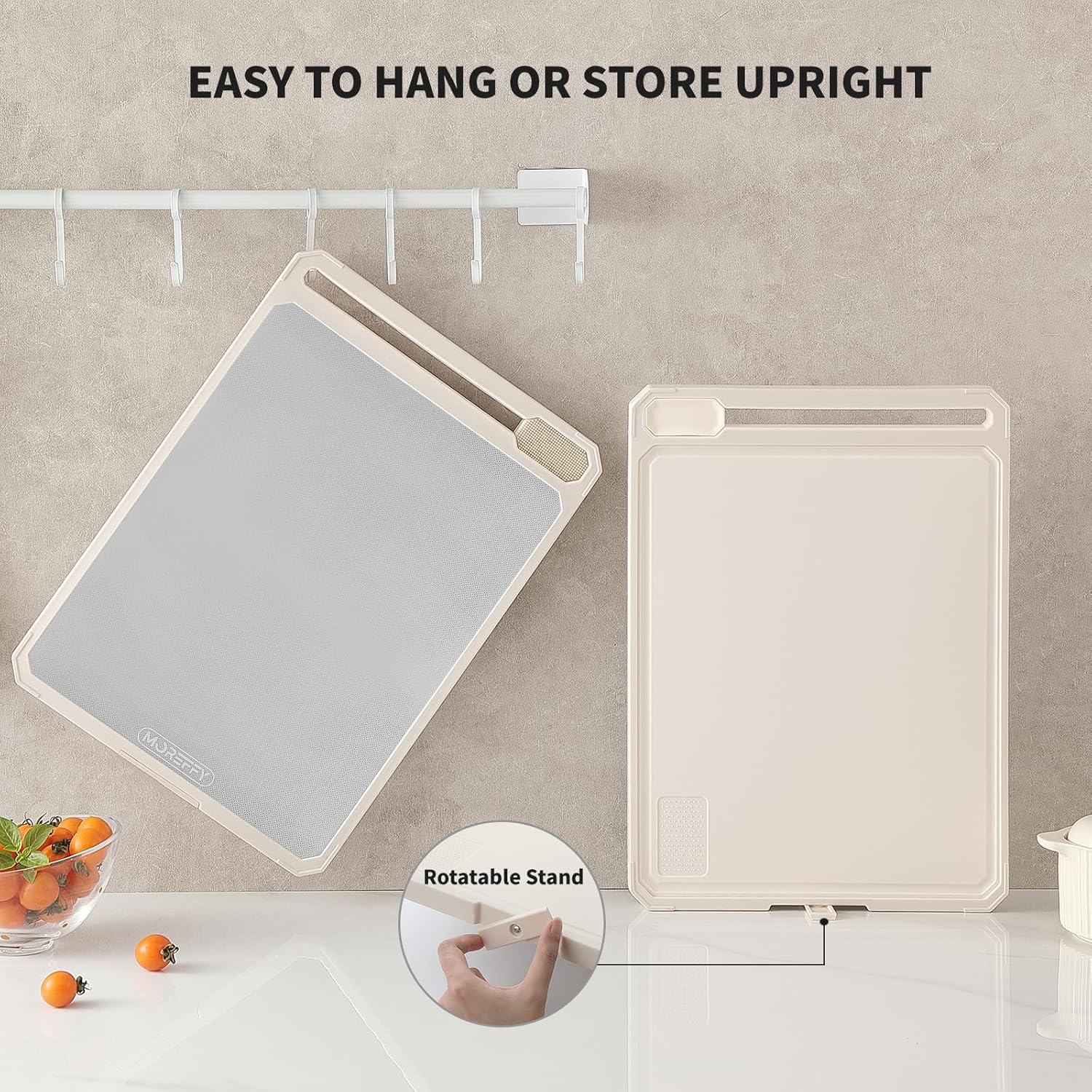 Stainless Steel Cutting Board for Kitchen, Double Sided 304 Stainless Steel & Wheat Straw PP, Non Toxic Cutting Board, Scratch-Resistant, Easy to Clean, Non-Slip, Large Size 17×12×0.9” - Image 7