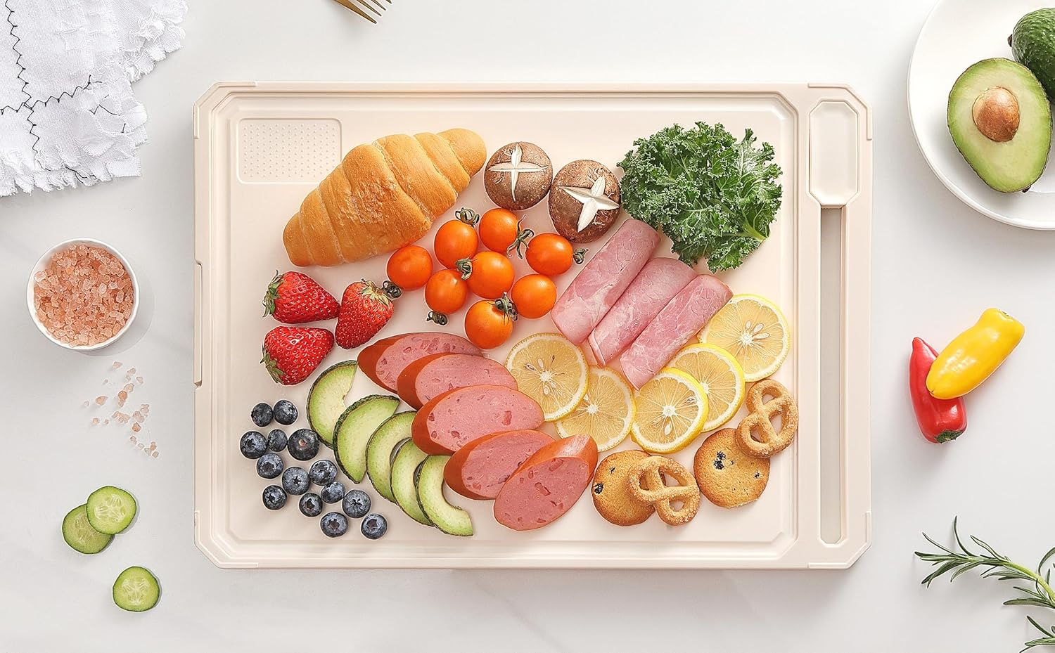 Stainless Steel Cutting Board for Kitchen, Double Sided 304 Stainless Steel & Wheat Straw PP, Non Toxic Cutting Board, Scratch-Resistant, Easy to Clean, Non-Slip, Large Size 17×12×0.9” - Image 2