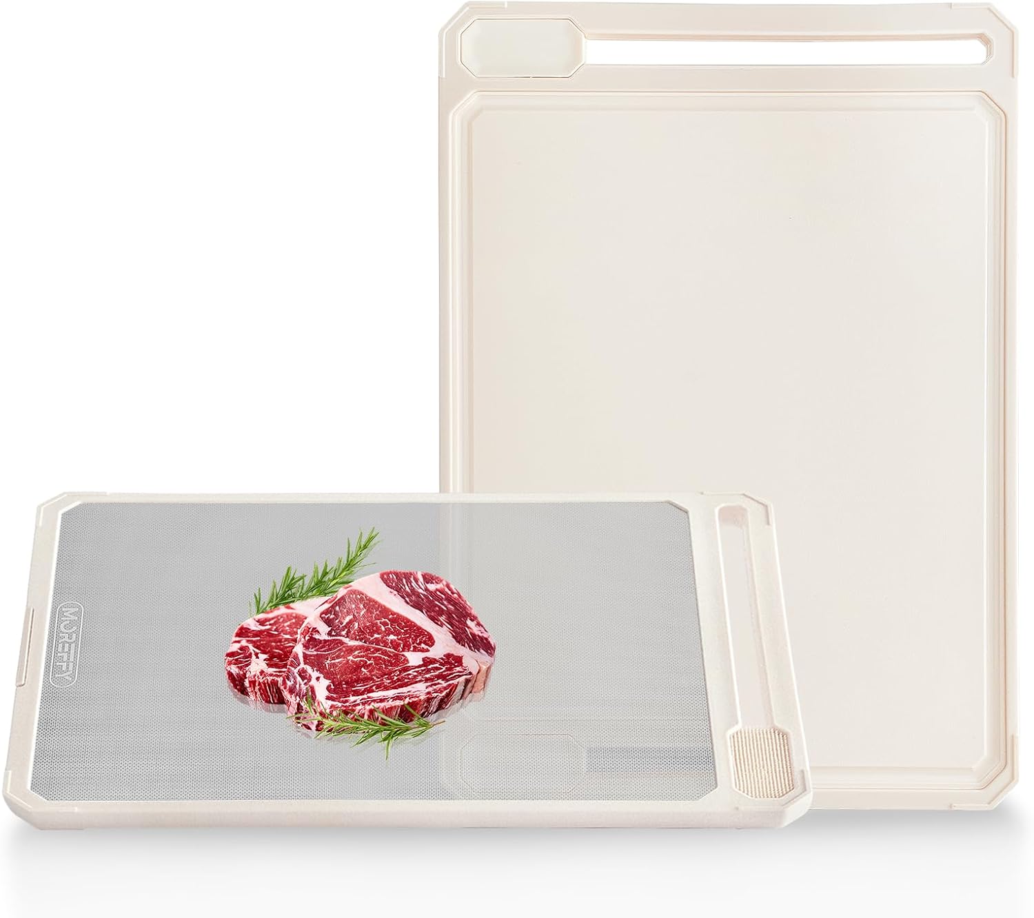 Stainless Steel Cutting Board for Kitchen, Double Sided 304 Stainless Steel & Wheat Straw PP, Non Toxic Cutting Board, Scratch-Resistant, Easy to Clean, Non-Slip, Large Size 17×12×0.9”