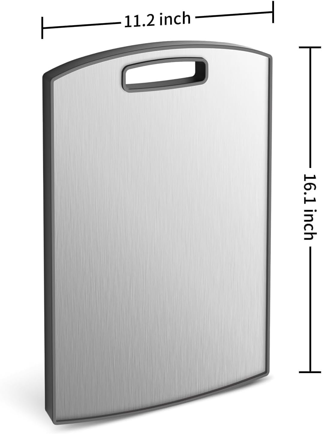 Stainless Steel Cutting Board, Large Size 16"x11" Stainless Steel & Wheat Straw Double Sided Large Cutting Board,Meat Chopping Board for kitchen - Image 2