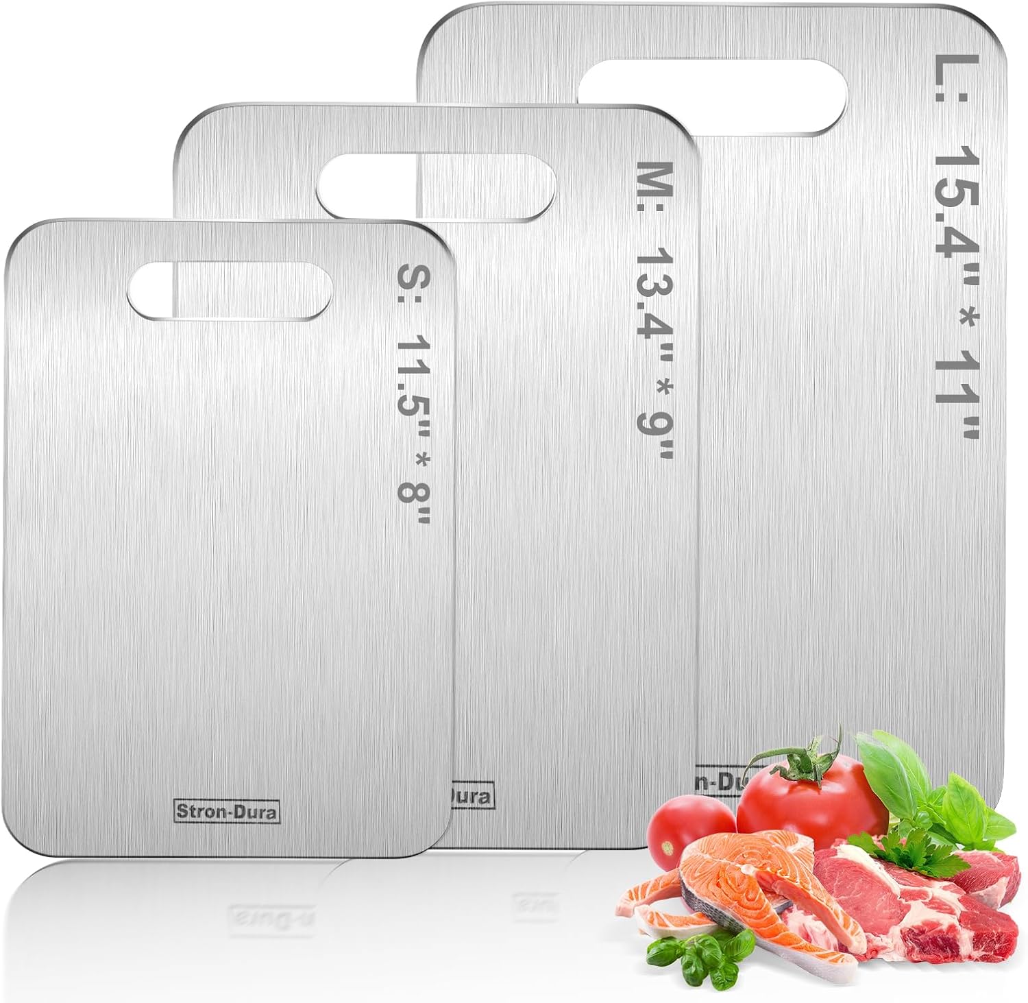 Stron- Dura Cutting Board - 304 Food Grade Stainless Steel Cutting Boards for Kitchen- for cutting Meat, Fruit, Vegetables, Outdoor or Indoor 11.5" X 8" (1, Small) - Image 4
