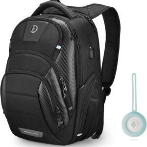 Swissdigital Design TSA Business Laptop Backpack for Men, Large Capacity Travel Backpack with Apple Find My Network and USB Charging Port Tech Backpacks Fits 17 Inch Computer