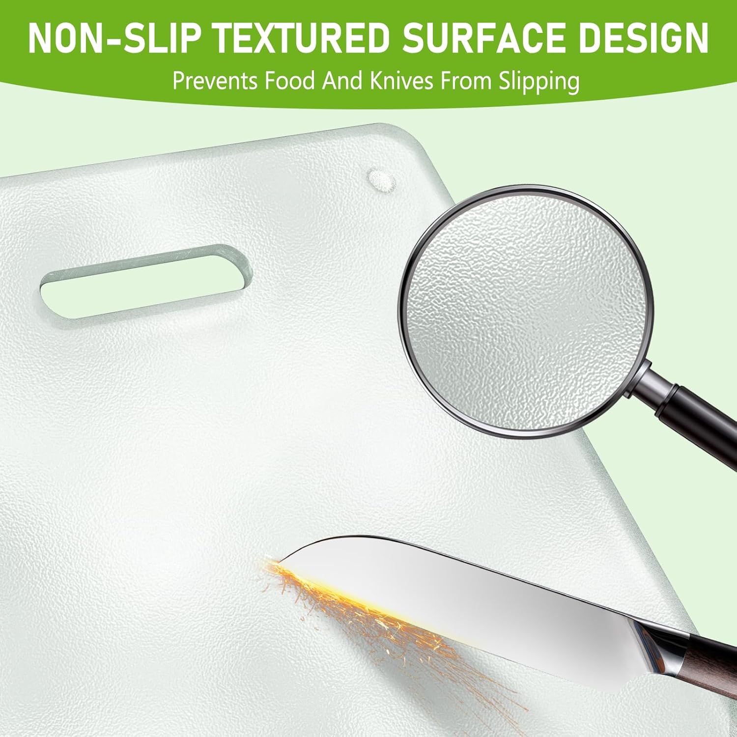 Tempered Glass Cutting Board for Kitchen, 2PCS Clear Chopping Board with Handle (16"x12" & 12"x8"), Scratch Resistant, Heat Resistant, Dishwasher Safe, Non-toxic, Easy to Clean - Image 5