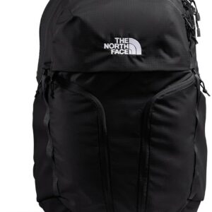 THE NORTH FACE Women's Surge Commuter Laptop Backpack | Everyday Travel Bag with 16" Laptop Sleeve, Water-Repellent Finish, Women-Specific Fit, TNF Black\/TNF Black-NPF, One Size