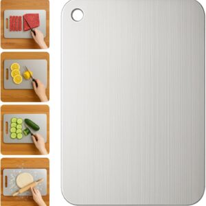 Titanium Cutting Board, 100% Pure Titanium Cutting Boards for Kitchen \u2013 Non Stick, Food-Grade, Hygiene & Durability Chopping Mat, Double Sided Chopping Board, Dishwasher Safe (12 x 8 inch)