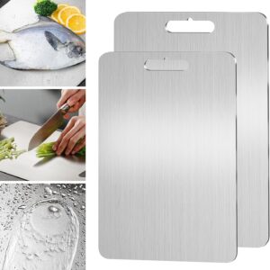 Titanium Cutting Board, Cutting Boards For Kitchen, 2 Pack Double-Sided Food-Grade Titanium Cutting Board For Cutting Meats, Fruits And Vegetables