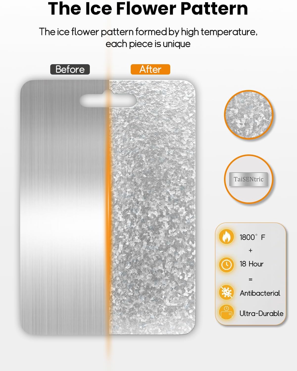 Titanium Cutting Board for Kitchen,Double Sided Pure Titanium Cutting Board,With Suspendable Handle,BPA Free, Dishwasher Safe (15.75“x11”) - Image 4